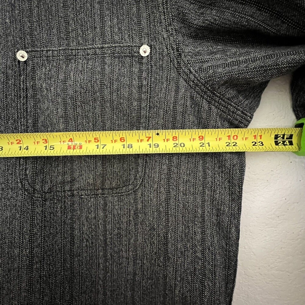 Vintage Polo Ralph Lauren Dungarees Work Shirt 90s Herringbone Metal Buttons M - Picture 7 of 7